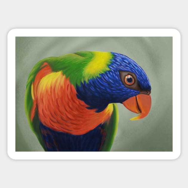 Curious Parrot Sticker by JoanTatley